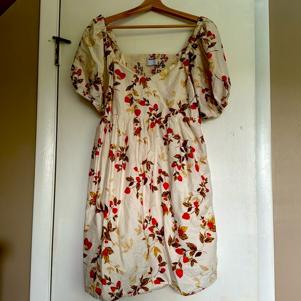Old Navy Strawberry Puff Sleeve Dress